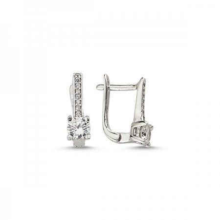 Cercei argint 925 rodiat cu zirconii albe - Be Elegant ETU0027 [0]